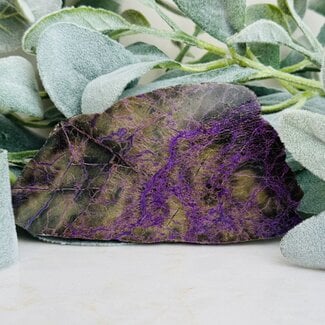 Atlantisite (Stichtite in Serpentine Tasmanite) Slab Slice Flat - Large Specimen 5"