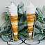 Orange & White Calcite Ice Cream Cones on Silver Pin Stand - Large 8-9"
