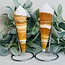 Orange & White Calcite Ice Cream Cones on Silver Pin Stand - Medium 7-8"