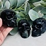 Black Rose Rainbow Fluorite Skulls - 3"