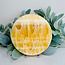 Honey Comb Honeycomb Yellow Calcite Round Plate - Large 6" Slab Flat