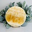Honey Comb Honeycomb Yellow Calcite Round Plate - Large 6" Slab Flat