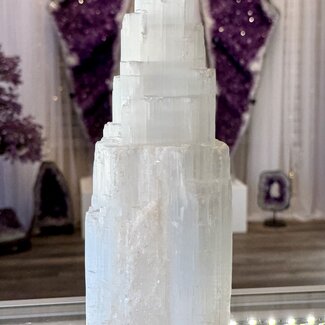 Selenite (Satin Spar Gypsum) Single Iceberg Tower - 12" Rough Raw Natural
