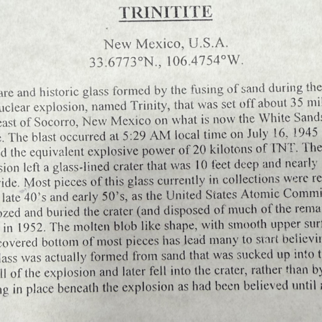 Trinitite - Rough Raw Natural