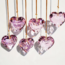 Pink Heart Shaped Faceted Suncatchers Sun Catchers -  Window Mirror Home Decor
