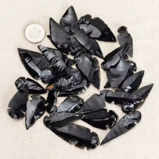 Black Obsidian Arrowheads Arrow Heads - (1"-2")