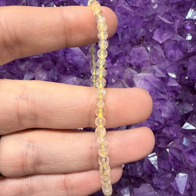 Lemon Yellow Quartz Bracelets - 4mm Mini