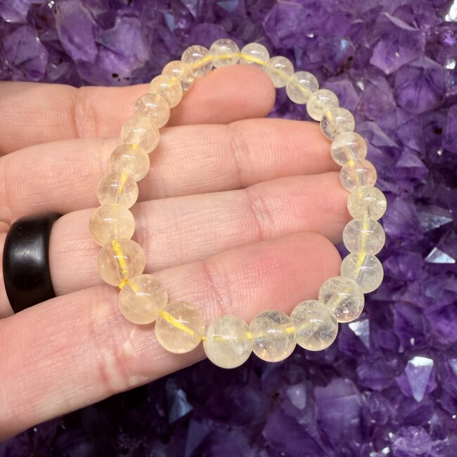 Lemon Yellow Quartz Bracelets - 8mm