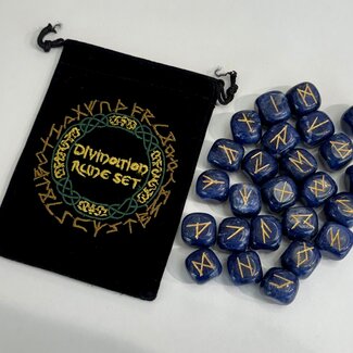 Sodalite Runes Set - Divination Tool Elder Futhark Casting Nordic Set