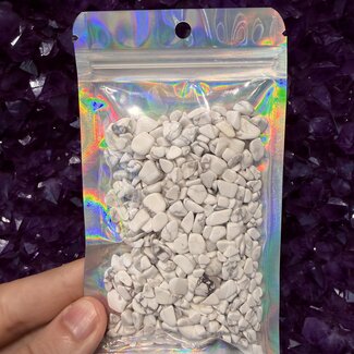 White Howlite (Magnesite) Tumbled Chips - 4oz Bag