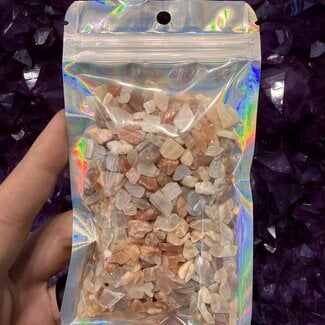 Mixed Moonstone Tumbled Chips - 4oz Bag