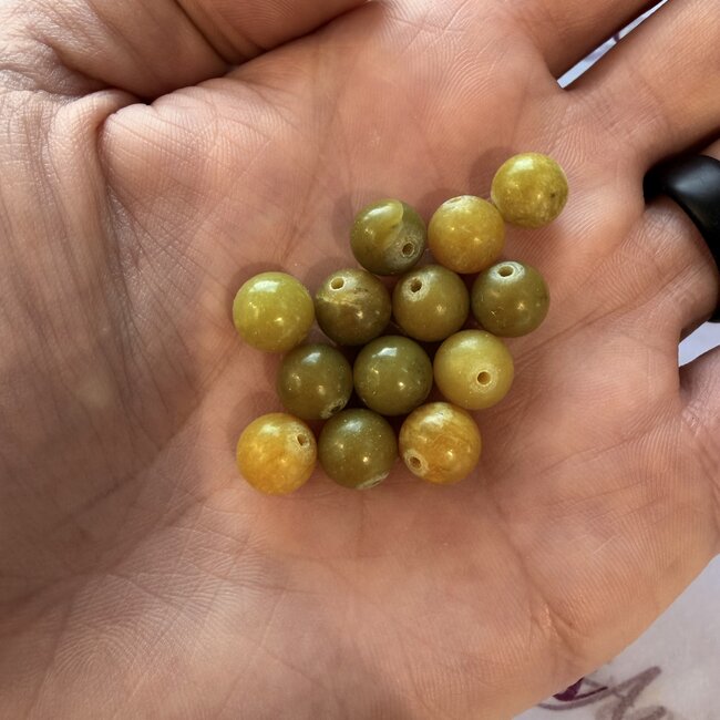 Irish Connemara Green Marble Beads - 8mm