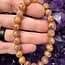 Muave Rose Quartz (AAA Grade) Hand Carved Gold Dragon Bracelets - 8mm