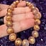 Muave Rose Quartz (AAA Grade) Hand Carved Gold Dragon Bracelets - 8mm