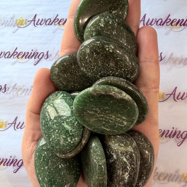 Green Aventurine Worry (Thumb Fidget Relaxation Pocket) Stones - Medium Oval