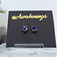 Amethyst Earrings - 6mm Round Faceted Studs - Claw Prong Set Sterling Silver