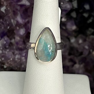 Quantum Quattro Rings - Size 6 Teardrop Pear Bezel Set - Sterling Silver