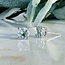 Blue Topaz Earrings - 6mm Round Faceted Studs - Claw Prong Set Sterling Silver