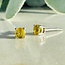 Yellow Sapphire Earrings - 3mm Round Faceted Studs - Claw Prong Set - Sterling Silver Pukhraj