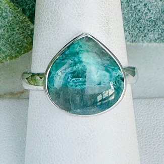 Quantum Quattro Rings - Size 9 Teardrop Pear Bezel Set - Sterling Silver