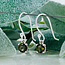 Moldavite Earrings - Round Circle Dangle Drop Faceted - Claw Prong Set Sterling Silver