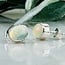 Ethiopian Opal Earrings - Oval Studs - Bezel Set Sterling Silver