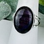 Purple Fire Labradorite Rings - Size 10 Oval Bezel Set - Sterling Silver