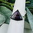 Purple Fire Labradorite Rings - Size 7 Triangle Bezel Set - Sterling Silver