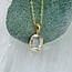 Herkimer Diamond Necklaces - Rough Bezel Set - Gold Vermeil 16-18" Dainty Link Chain Raw Natural