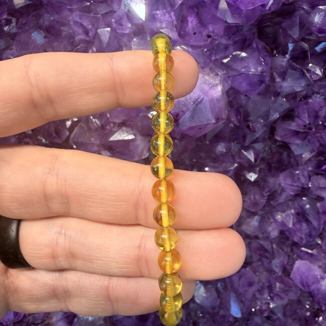 Green Lithuanian Amber Bracelets -6mm