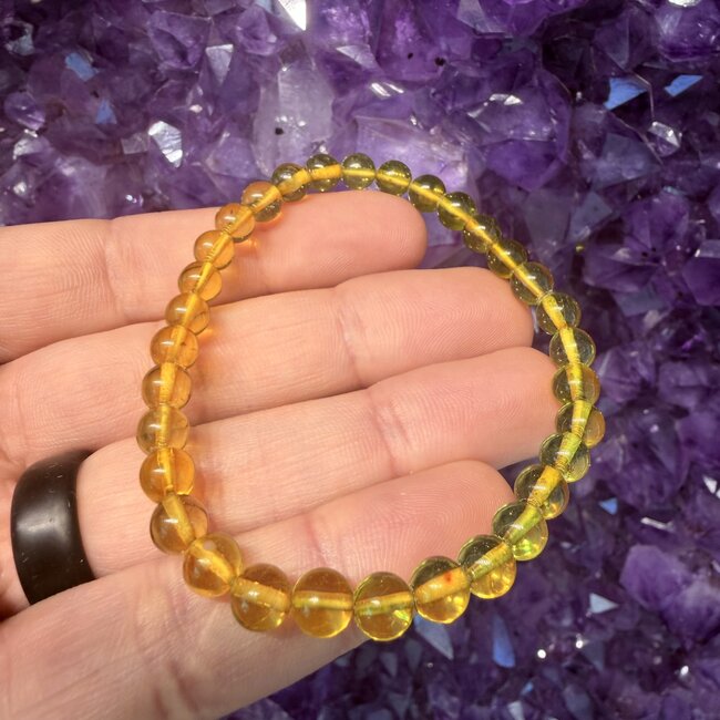 Green Lithuanian Amber Bracelets -6mm