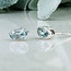 Aquamarine Earrings - Oval Faceted Studs - Bezel Set Sterling Silver