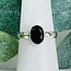 Black Tourmaline Rings - Size 5 Oval Faceted - Bezel Set Sterling Silver