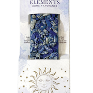 Lapis Lazuli Elements Ash Catcher Crystal Sled Incense Stick Burner- 11" Hand-Carved Wooden