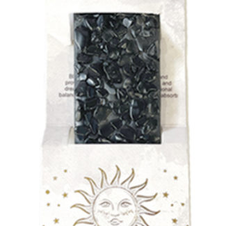 Black Obsidian Elements Ash Catcher Incense Stick Burner- 11" Hand-Carved Wooden