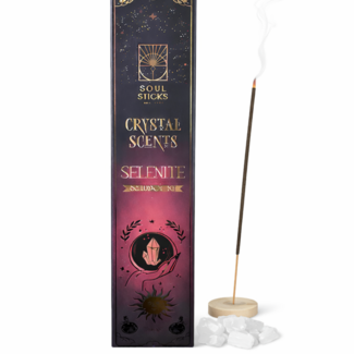 Selenite Crystal Scents Smudge Kit - 20g Soul Incense Sticks  - Selenite Crystals Included