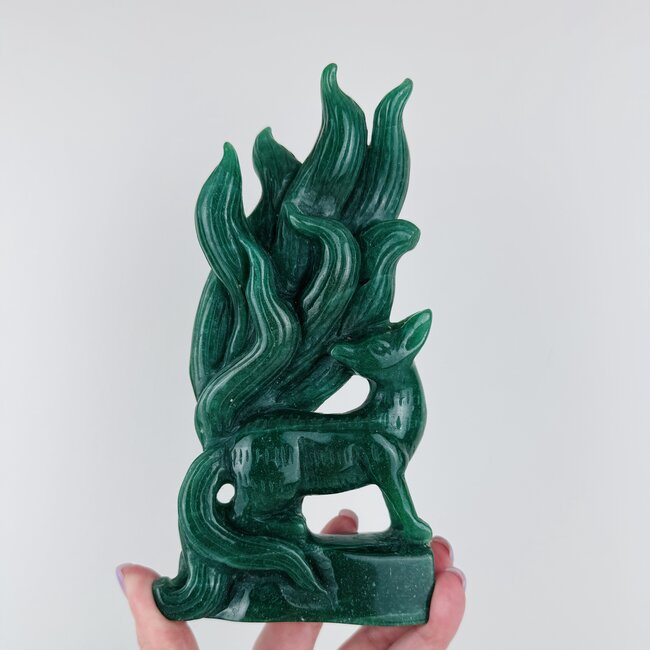 Green Aventurine Deer Doe Carving - Specimen Figurine 7"x4" Deers