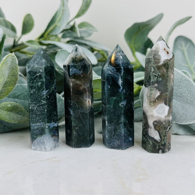 Moss Agate Towers Points Generators - Medium (3-4")