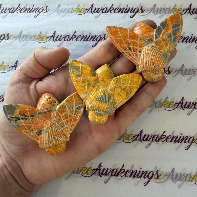 Bumblebee Jasper Bees Carving (2-2.5")