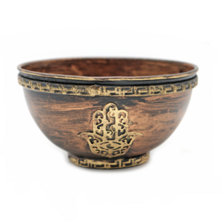 Metal Smudge Bowl - Hamsa Hand - 4" Small