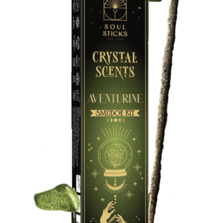 Green Aventurine Crystal Scents Smudge Kit - 20g Soul Incense Sticks  - Green Aventurine Crystals Included