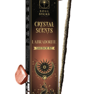 Labradorite Crystal Scents Smudge Kit - 20g Soul Incense Sticks  - Labradorite Crystals Included