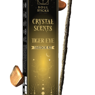 Gold Tigers Eye Crystal Scents Smudge Kit - 20g Soul Incense Sticks  - Gold Tigers Eye Crystals Included