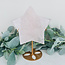 Rose Quartz Star on Gold Stand Pin - Specimen Carving 9"