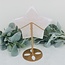 Rose Quartz Star on Gold Stand Pin - Specimen Carving 9"