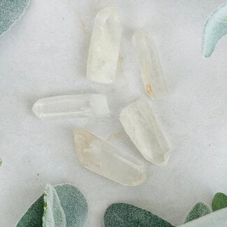 White Clear Topaz Points - Medium Rough Raw Natural