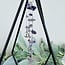 Diamond Sphere Holders Stands - Amethyst Chain Cat Kitten on Cresent Moon Black 11"