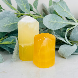 Honeycomb Honey Comb Yellow Calcite Cylinders Towers Generators - Small (3-5")