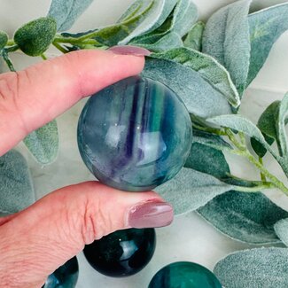 Rainbow Fluorite Spheres Orb Globe- 35-40mm
