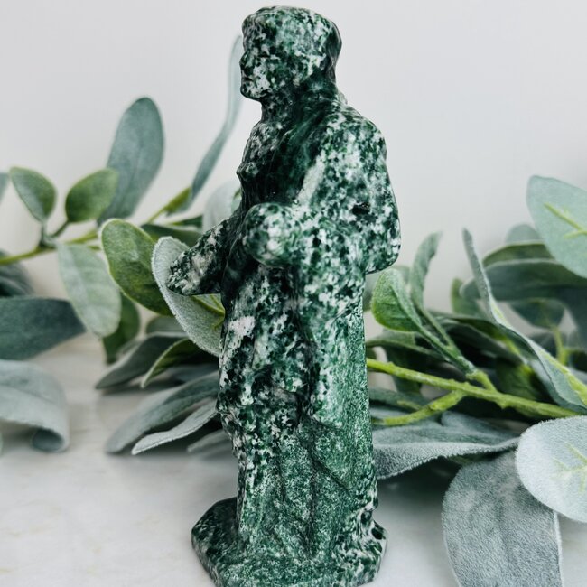 Tree Agate Jesus Christ Figurine Carving Large 6"